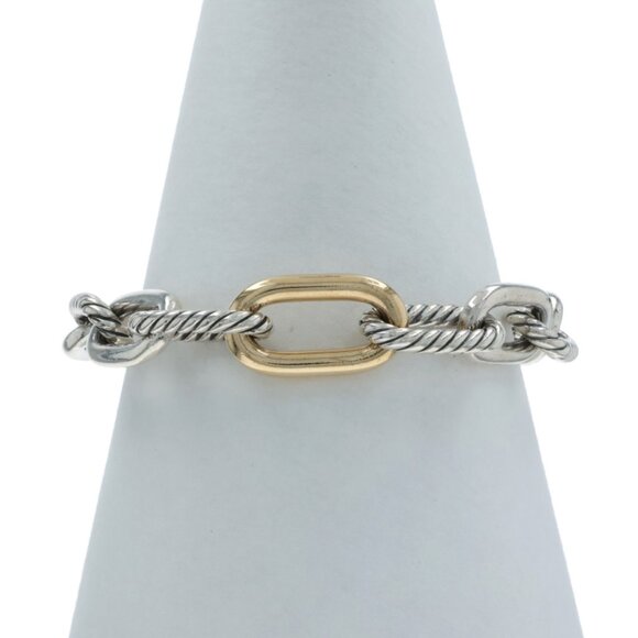 David Yurman 11mm Madison Chain Link Bracelet 7 3/4" Sterling 925 YellowGold 18k - Picture 1 of 8